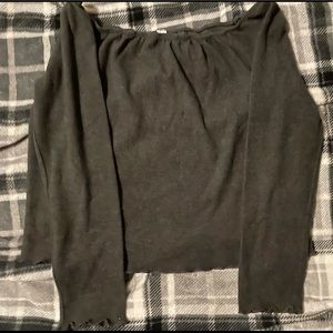 Gray over the shoulder top